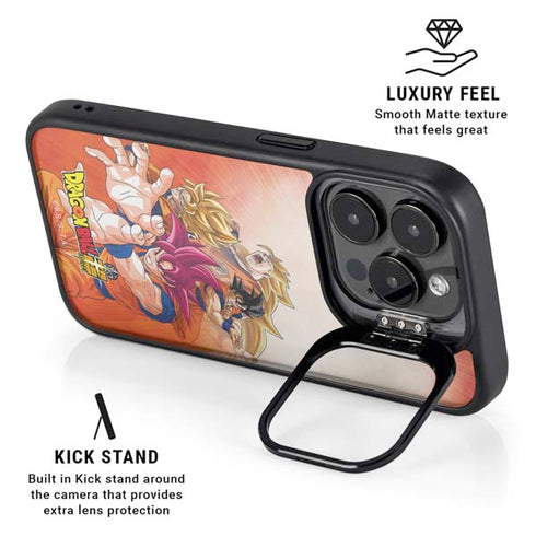 Dragon Ball Super Goku Evolution iPhone 15 Pro Kickstand Case
